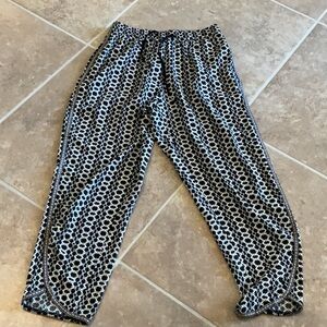HEI HEI Anthro joggers, black/white geometric pattern, size small